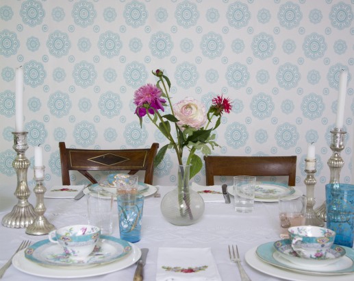 Comedor con papel pintado (2)