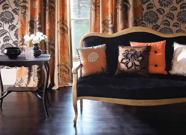 Cojines sofá adamascados  - Villaba Interiorismo