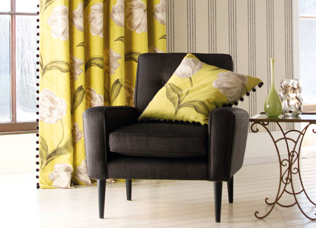 Cortinas en amarillo - Villalba Interirorismo