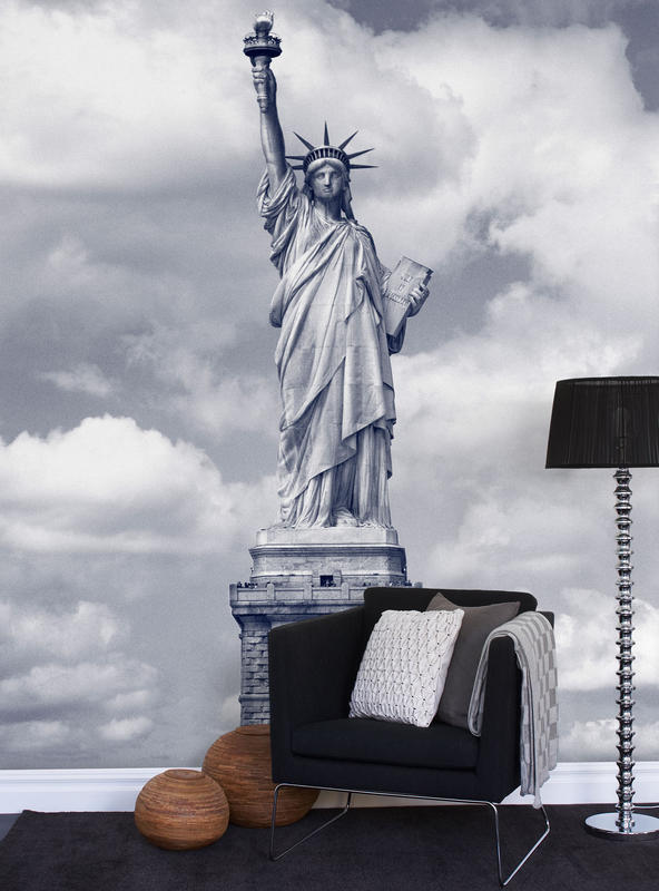 Mural papel pintado estatua Liberty - Villalba Interiorismo