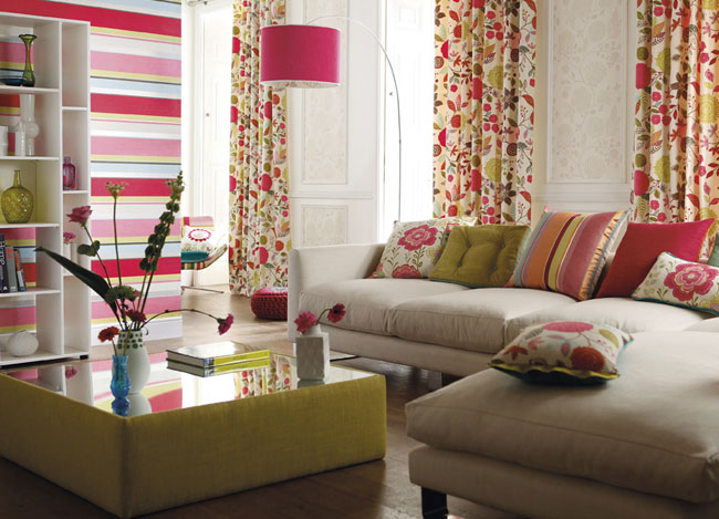 Cortinas estampadas de flores - Villalba Interiorismo (2)