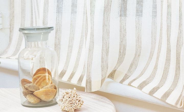 Visillo a rayas de lino - Villalba Interiorismo