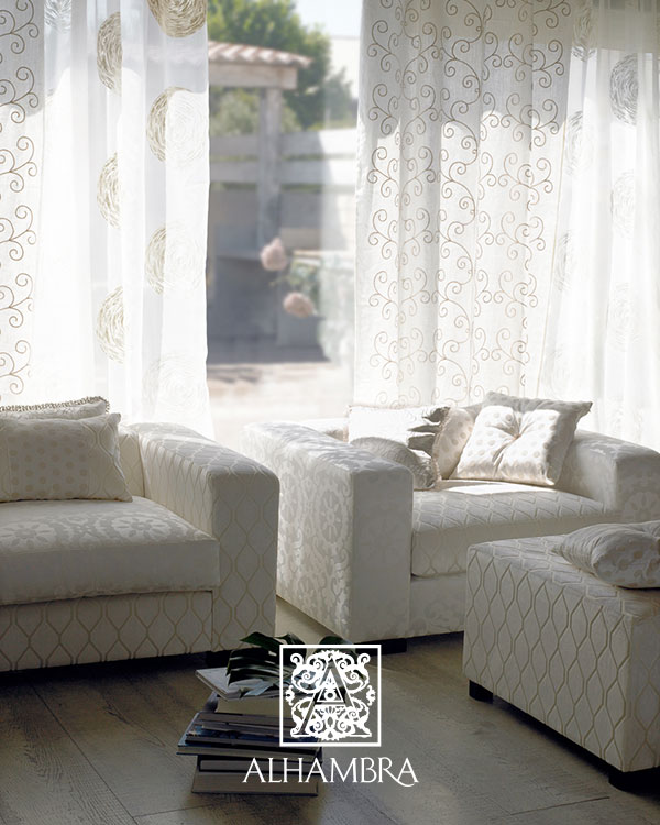 Visillo bordado - Villalba Interiorismo