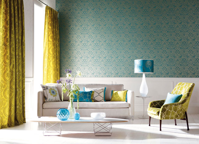Combinación de turquesa con verde - Villalba Interiorismo