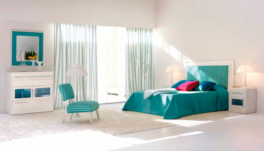 Dormitorio turquesa - Villalba Interiorismo