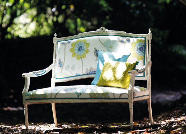 Estampado turquesa con verde - Villalba Interiorismo