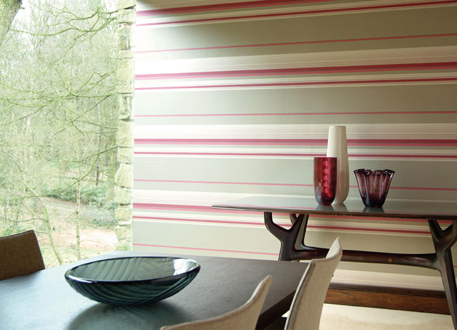 Papel pintado rayas horizontales - Villalba Interiorismo