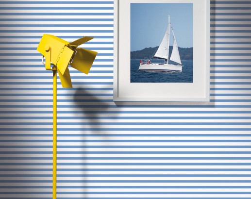 Papel pintado a rayas estilo marinero - Villalba Interiorismo