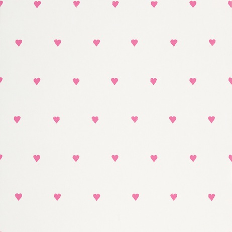 Papel pintado corazones en rosa - Villalba Interiorismo