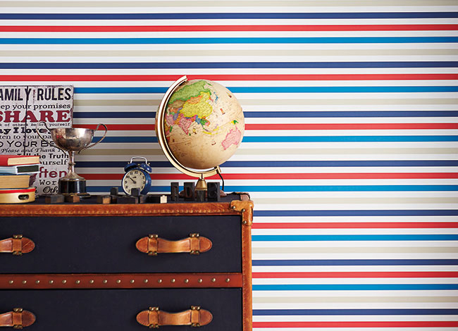 Papel pintado rayas para niños - Villalba Interiorismo