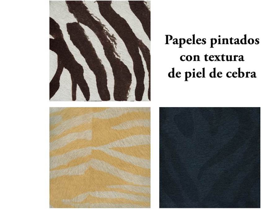 Papeles pintados con textura de piel de cebra - Villalba Interiorismo