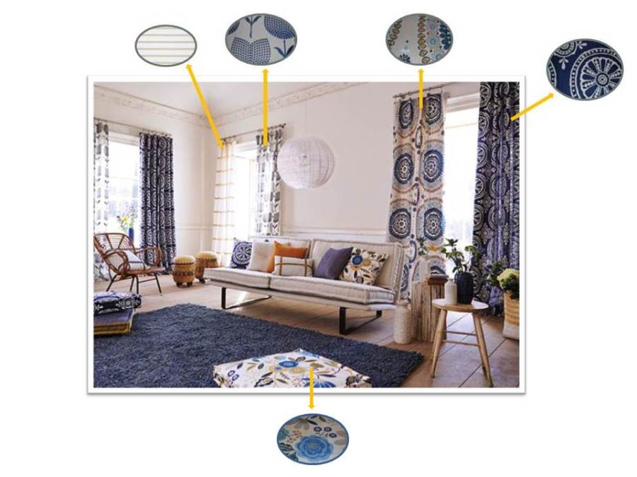 Salón con telas  de Harlequin (2)  - Villalba Interiorismo