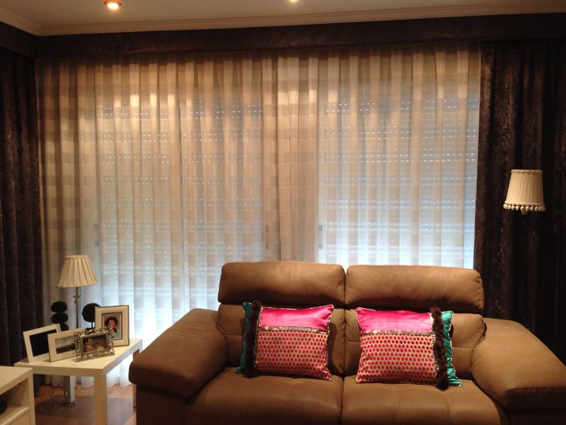 Dobles cortinas salón - Villalba Interiorismo
