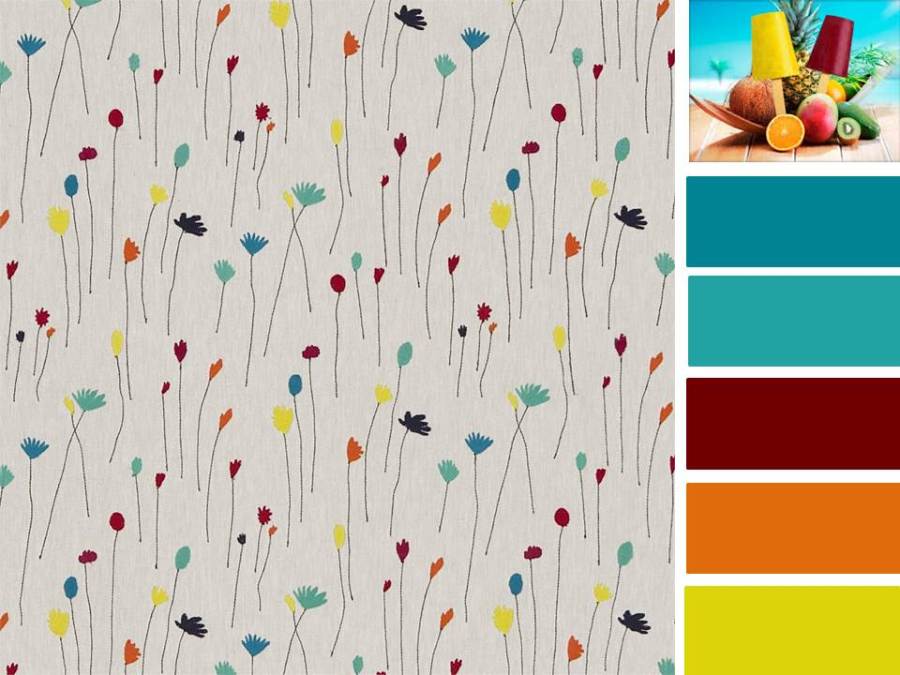 Tela bordada Harlequin - Villalba Interiorismo