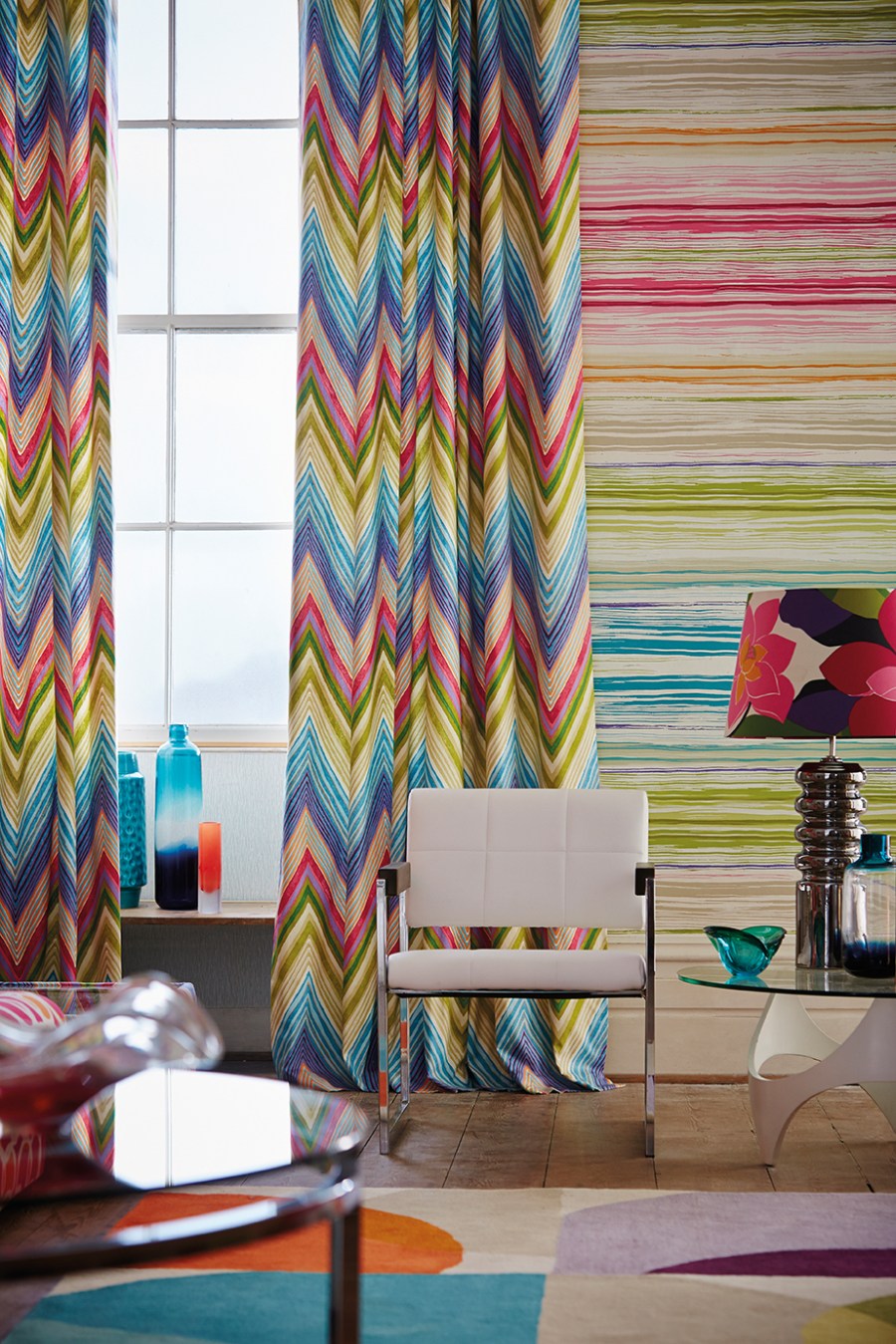 Cortina estampada con color Scion - Villlaba Interiorismo