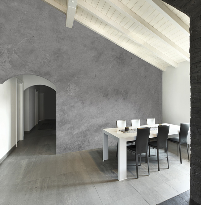 Papel pintado hormigón - Villalba Interiorismo