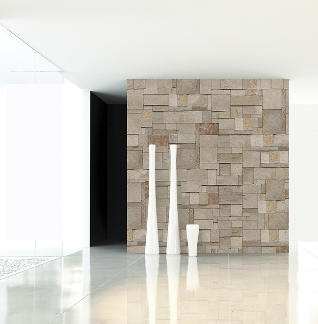 Papel pintado piedras naturales - Villalba Interiorismo