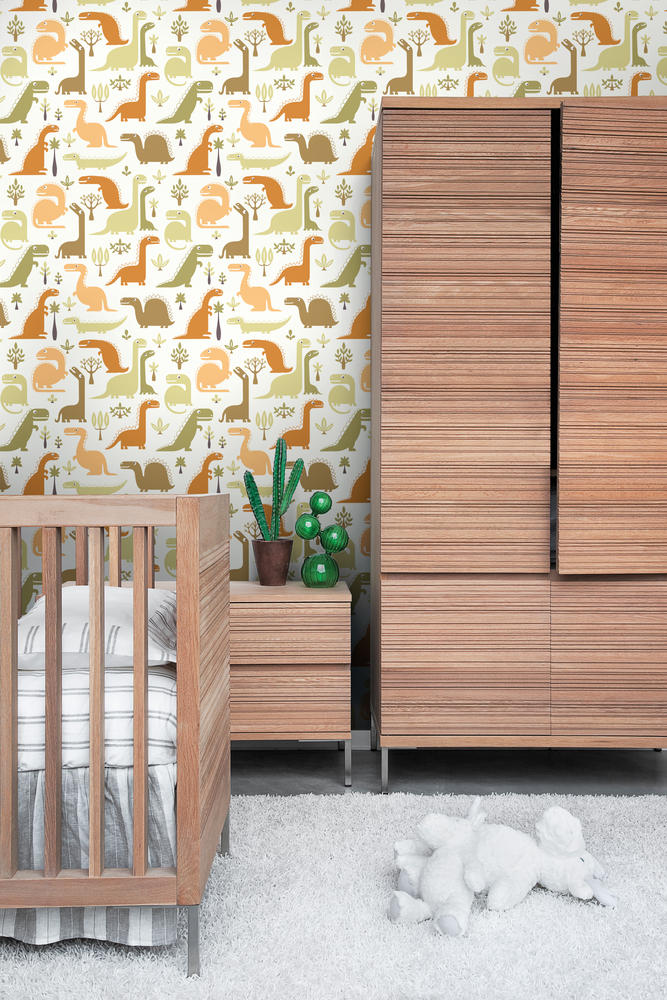 Papeles pintados con dinosaurios - Villalba Interiorismo