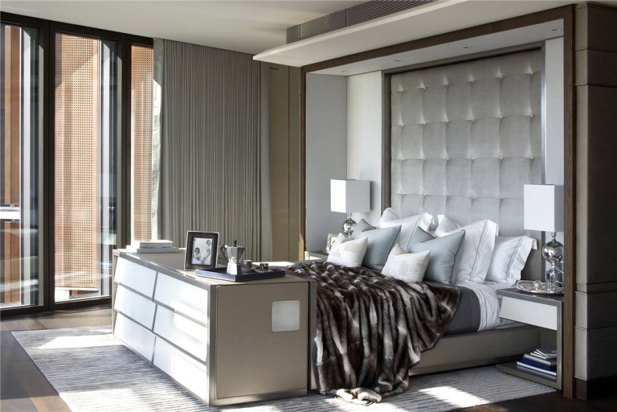 Dormitorio de lujo con textiles - Villalba Interiorismo (5)