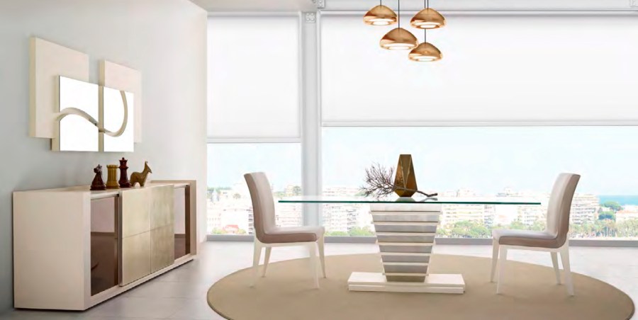 Mesa comedor de cristal moderna - Villalba Interiorismo (2)