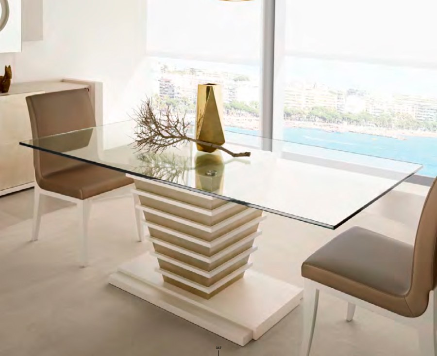 Mesa comedor de cristal moderna - Villalba Interiorismo (3)