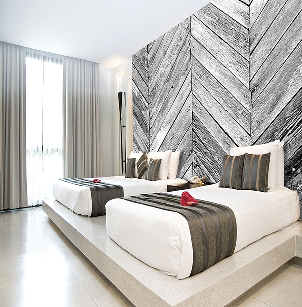 Mural imitando madera - Villalba Interiorismo