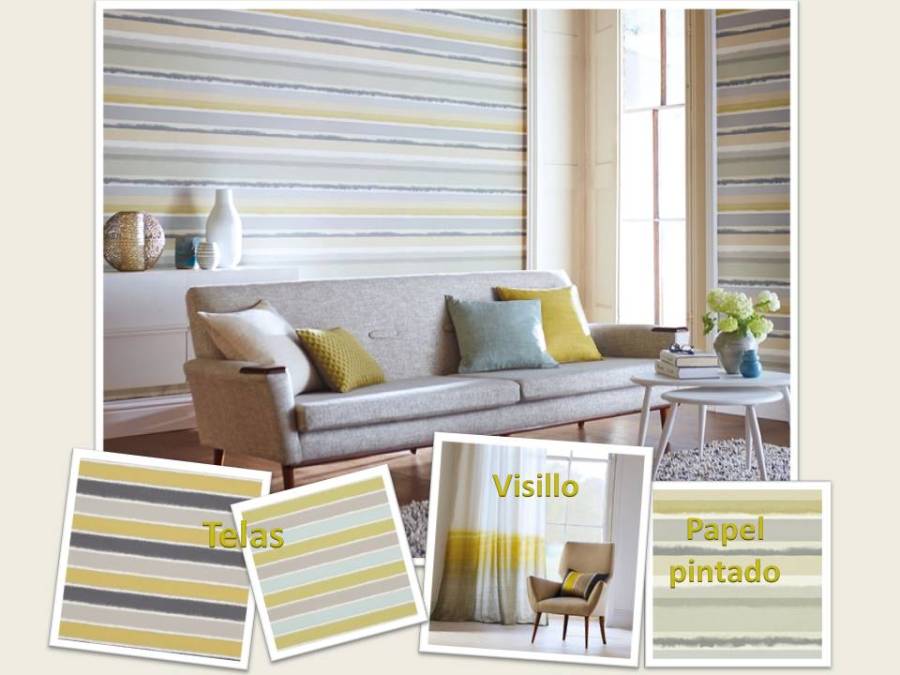 Salón rayas horizontales - Villalba Interiorismo