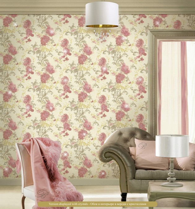 Salón con papel pintado de Blumarine - Villalba Interiorismo