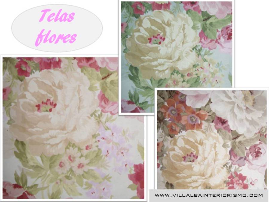 Telas flores - Villalba Interiorismo