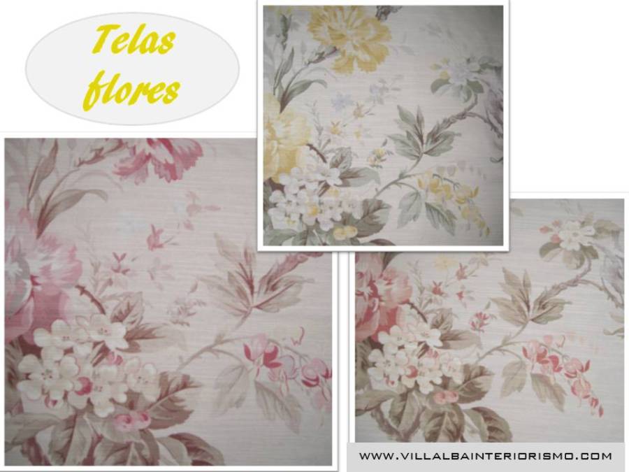 Telas flores Villalba Interiorismo