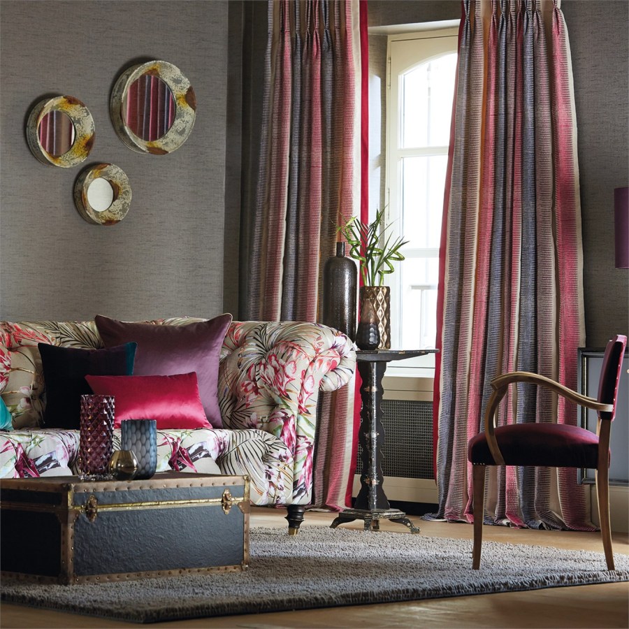 Salón en gris y fucsia - Villalba Interiorismo