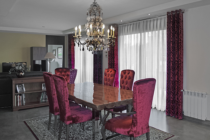 Dobles cortinas salón - Villalba Interiorismo