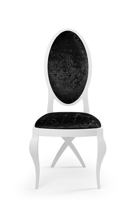 Silla tapizada respaldo ovalado - Villalba Interiorismo