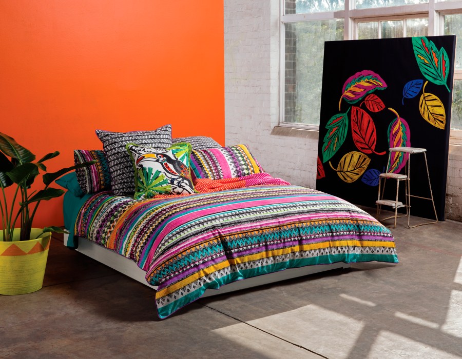 Funda nórdica dibujos geométricos y colores - Villalba Interiorismo