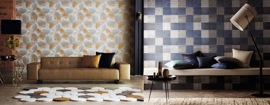 Papel pintado dibujos geométrico - Villalba Interiorismo