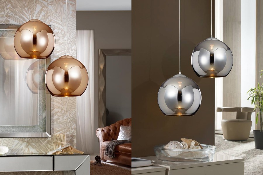 Colgante Esfera cromo y cobre Schullers - Villalba Interiorismo