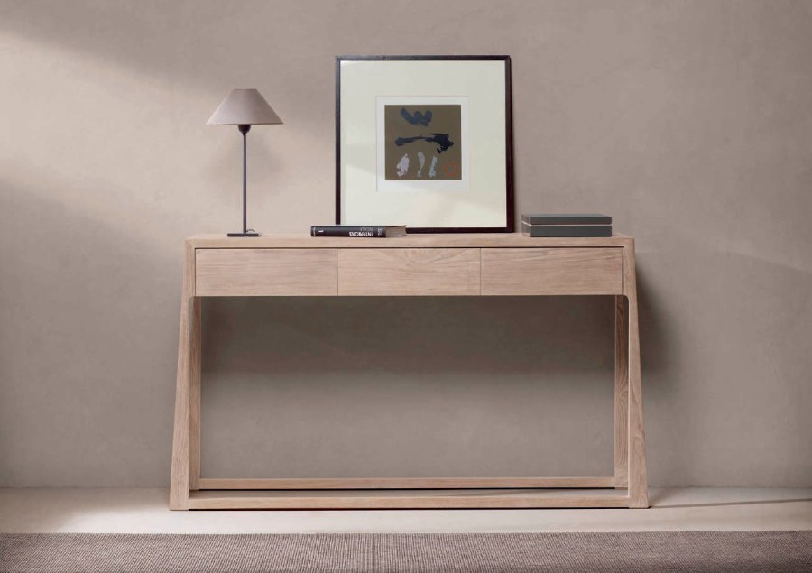 Consola moderna madera teca - Villalba Interiorismo