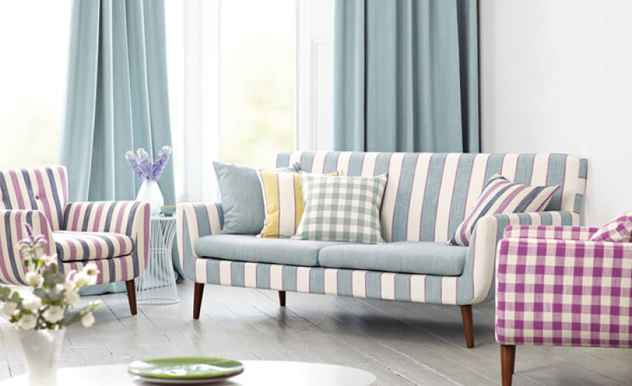 Telas de rayas y cuadros para tapizar - Villalba Interiorismo