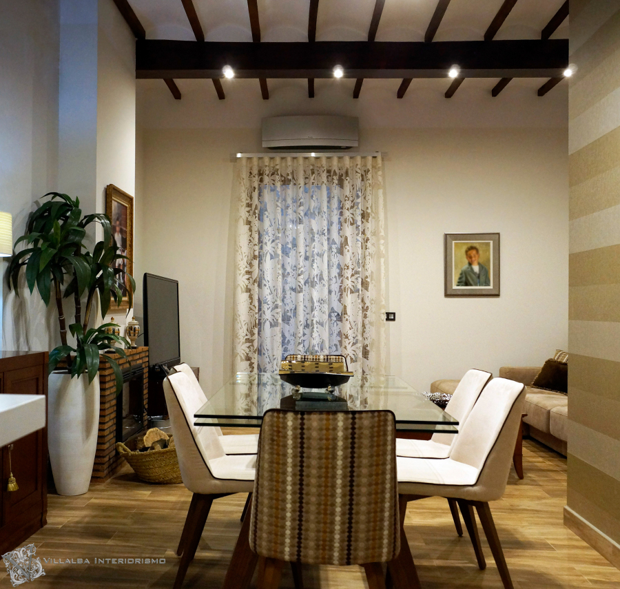 salón comedor rústico